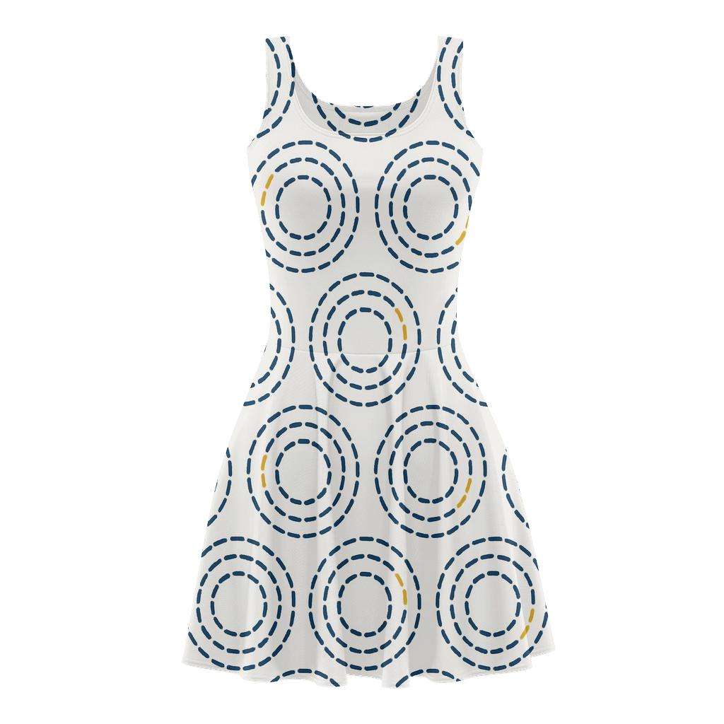 Concentric Track Offset Rings comfortable stretch skater dresses