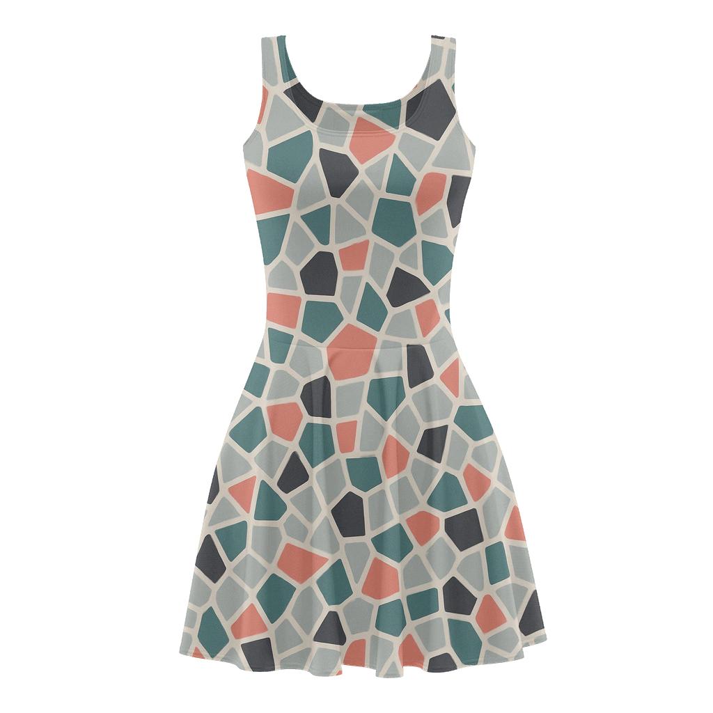 Polygon Shard Mosaic Scatter personalized fit skater dresses