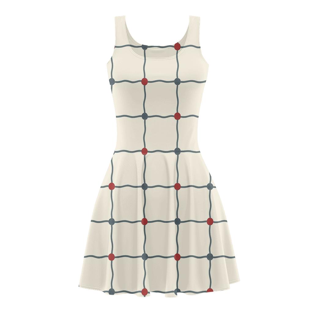 Pinned Grid Micro Jitter unique custom skater dresses