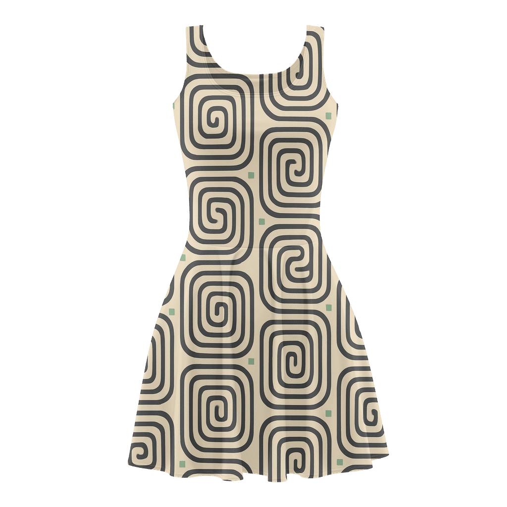 Concentric Track Register Blocks designer pattern skater dresses
