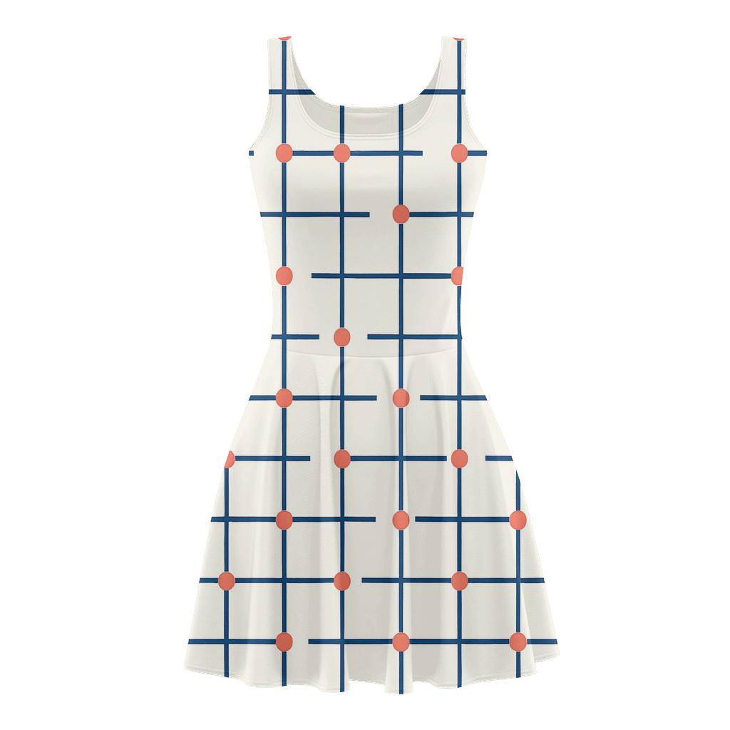 Offset Lattice Pulse designer pattern skater dresses
