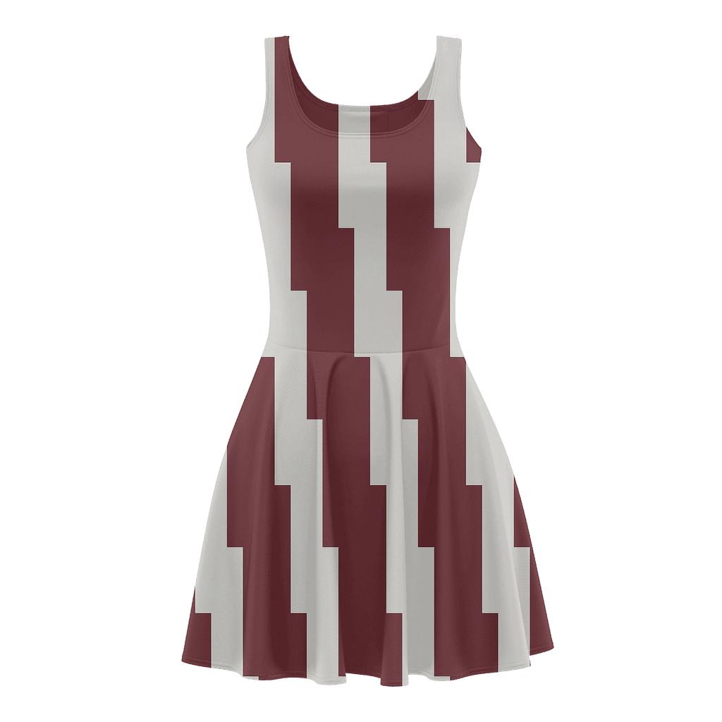Split Stripe Harmonic Shift personalized fit skater dresses