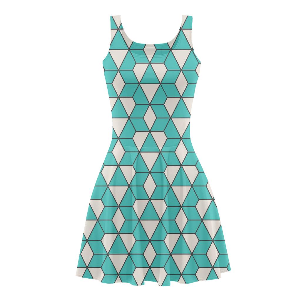 Triangle Flip Mosaic unique custom skater dresses