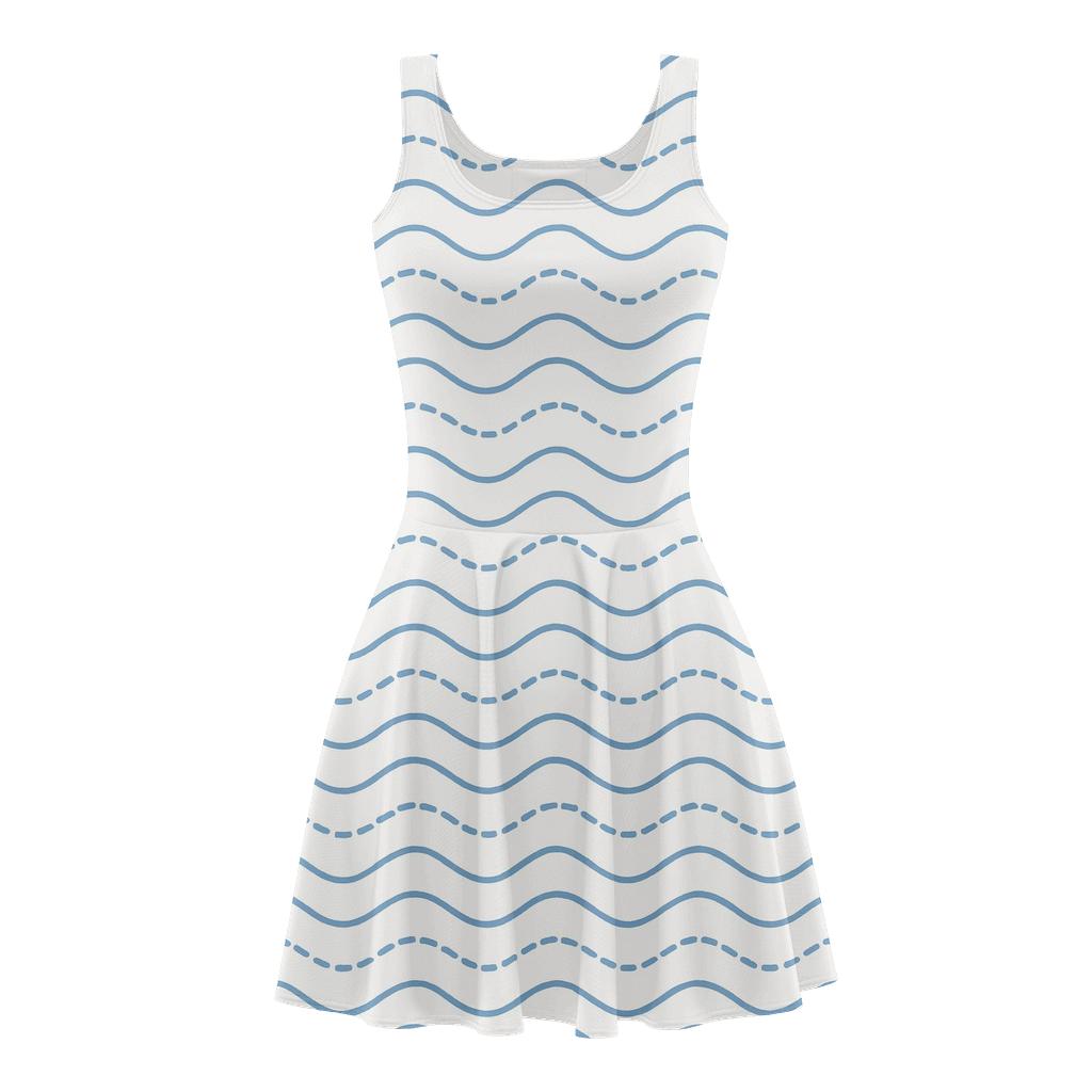 Banded Wave Line Pack floral print skater dresses