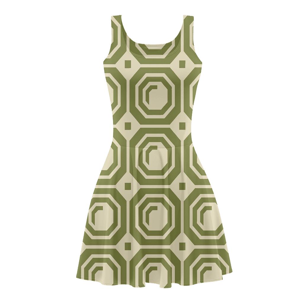 Stepped Polygon Relay trendy mini skater dresses