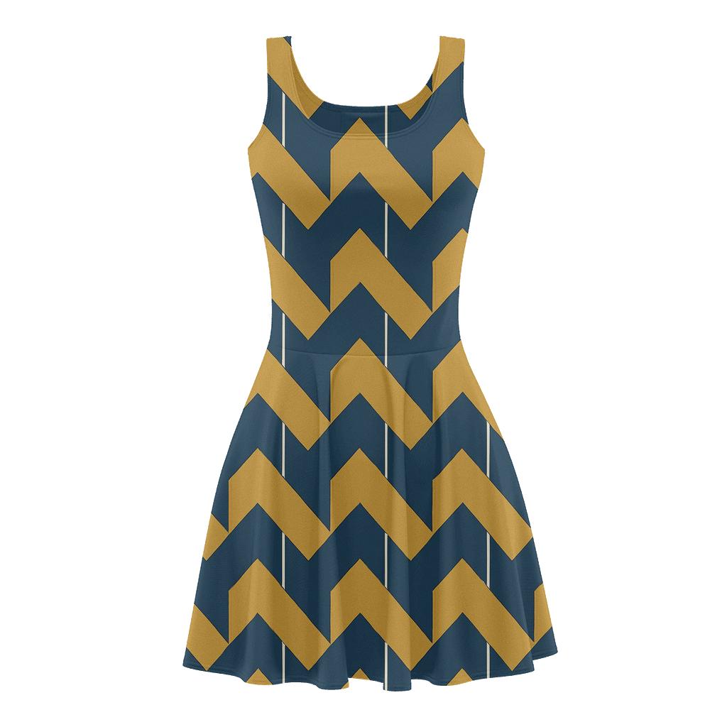 Sawtooth Ribbon Interlock floral print skater dresses