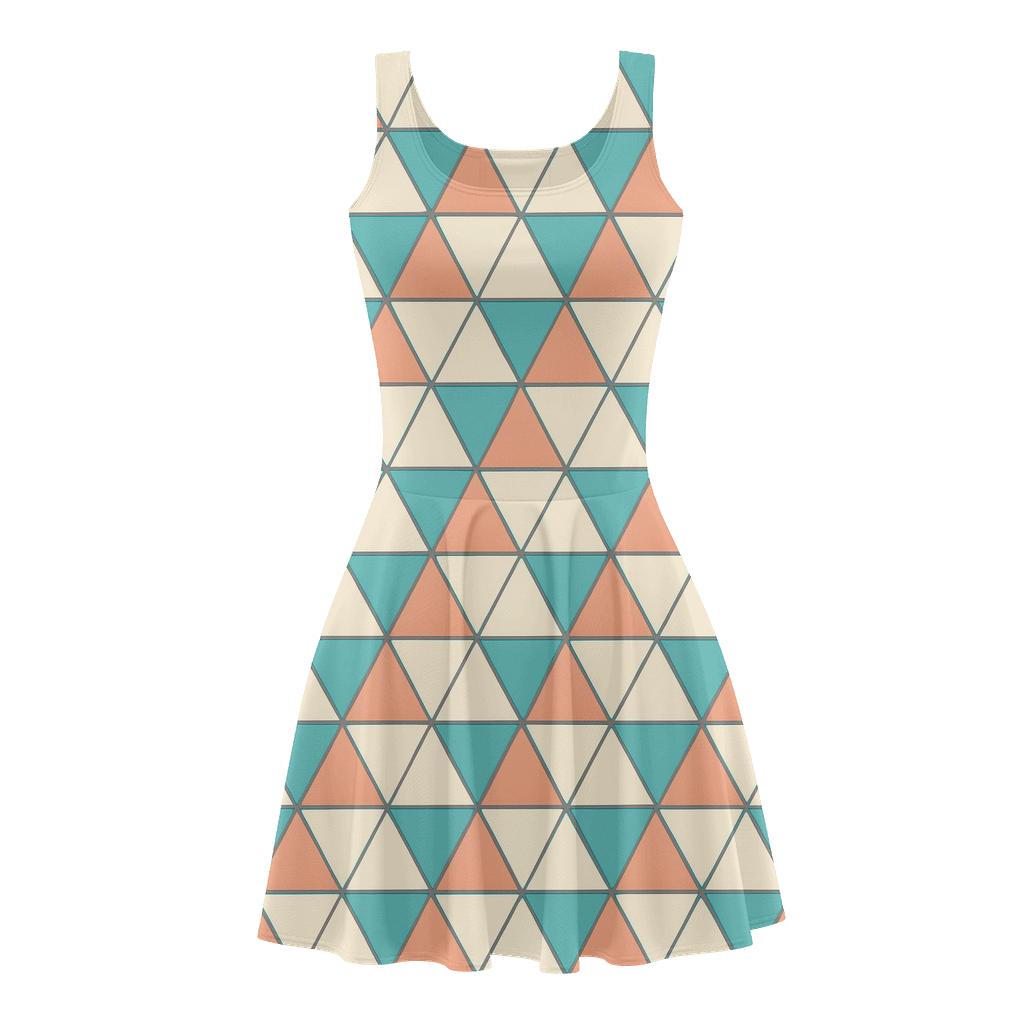 Prism Grid Flipbook floral print skater dresses