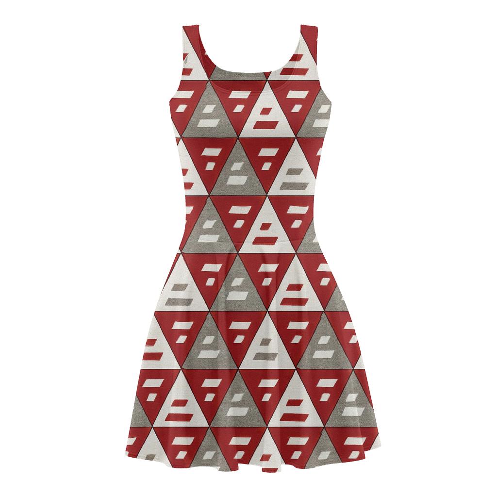 Triangle Step Semaphore comfortable stretch skater dresses