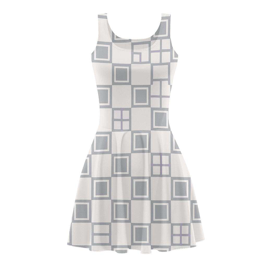 Checkerboard Warp Grid unique custom skater dresses