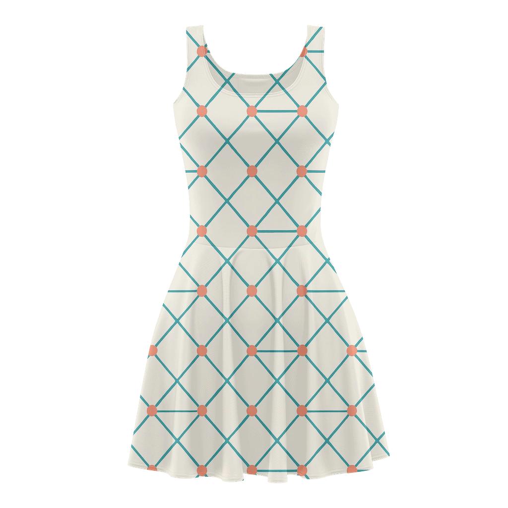 Offset Lattice Pulse stylish a-line skater dresses
