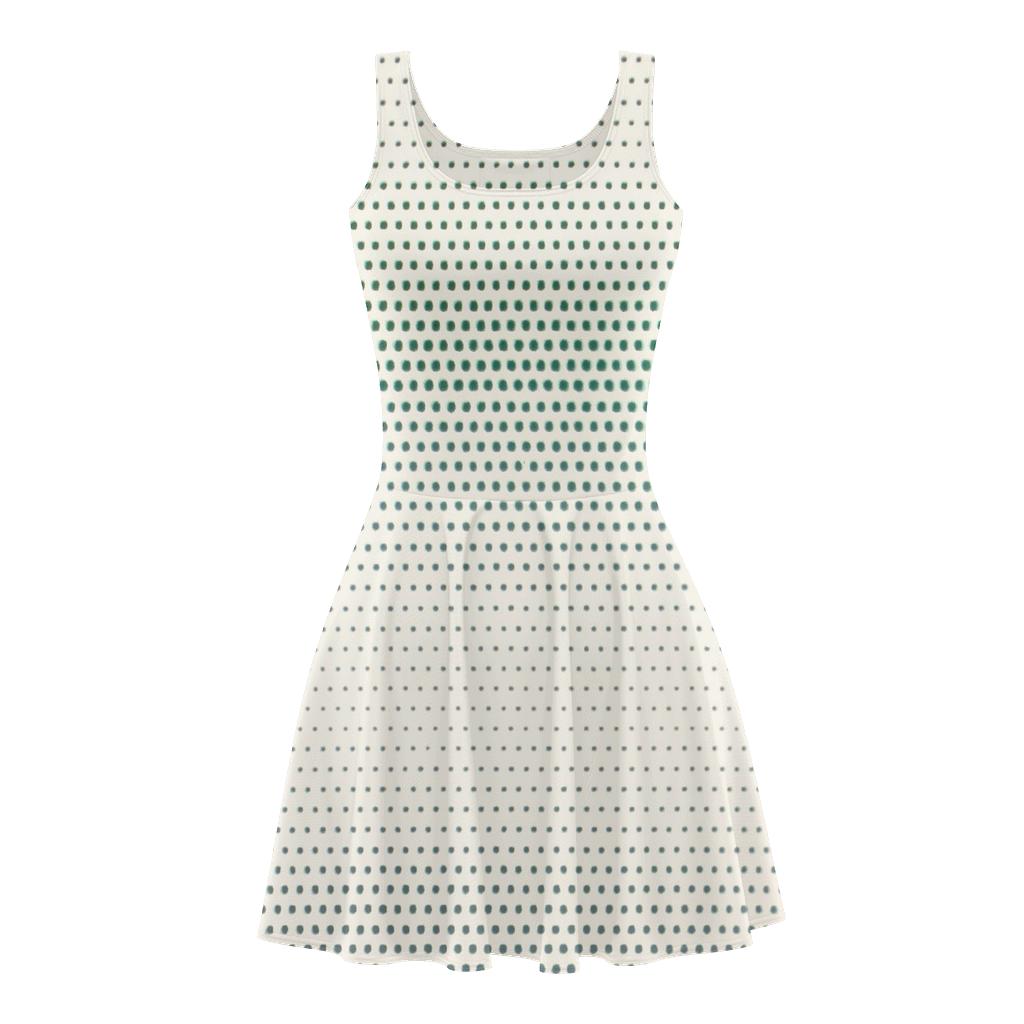 Banded Microdot Drift floral print skater dresses