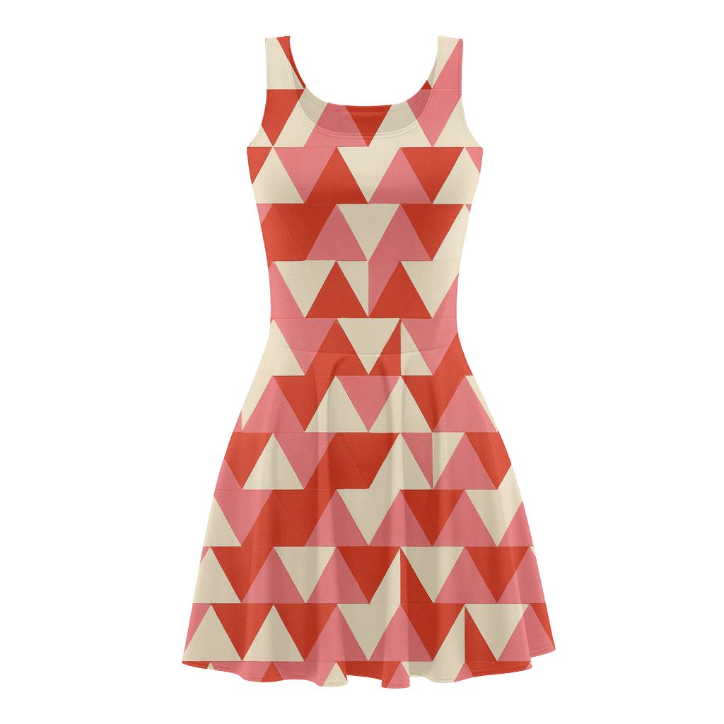 Triangular Weave Alternator stylish a-line skater dresses