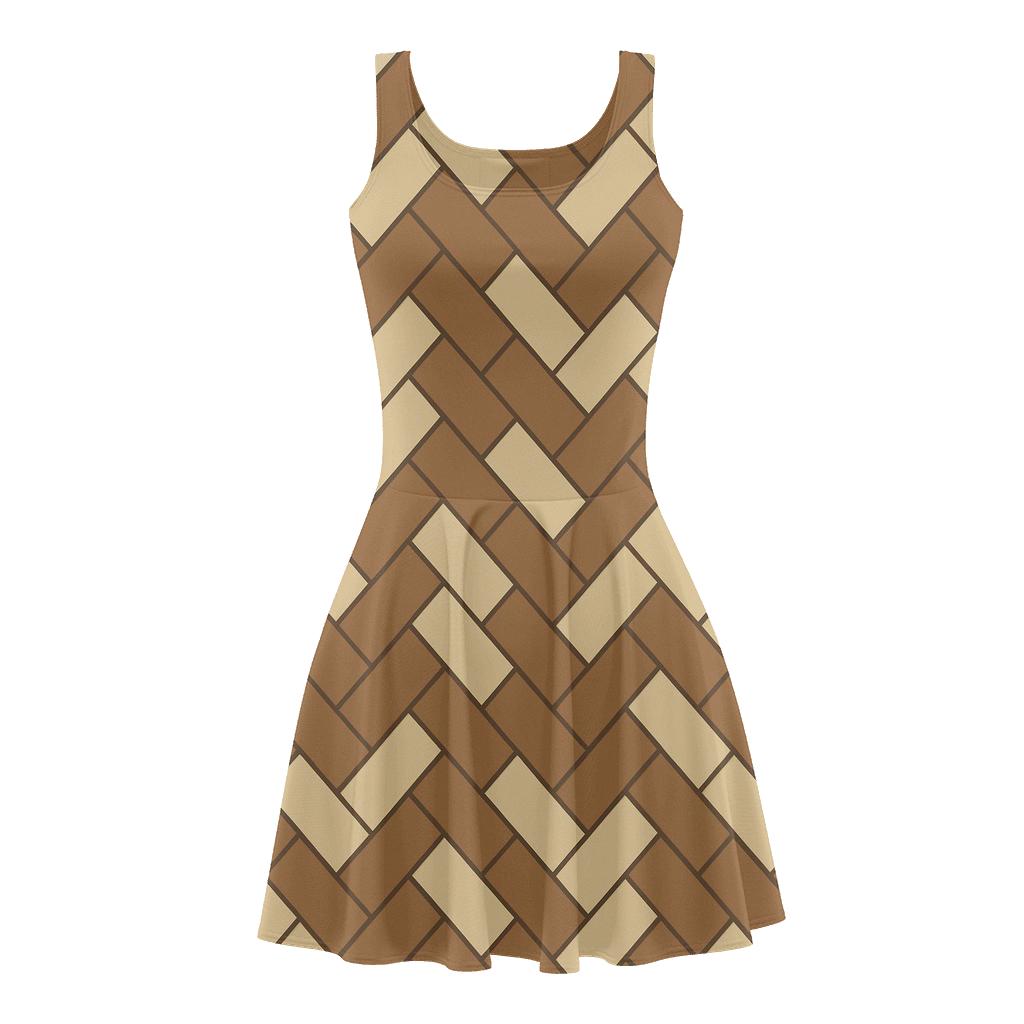 Brick Herringbone Flip unique custom skater dresses