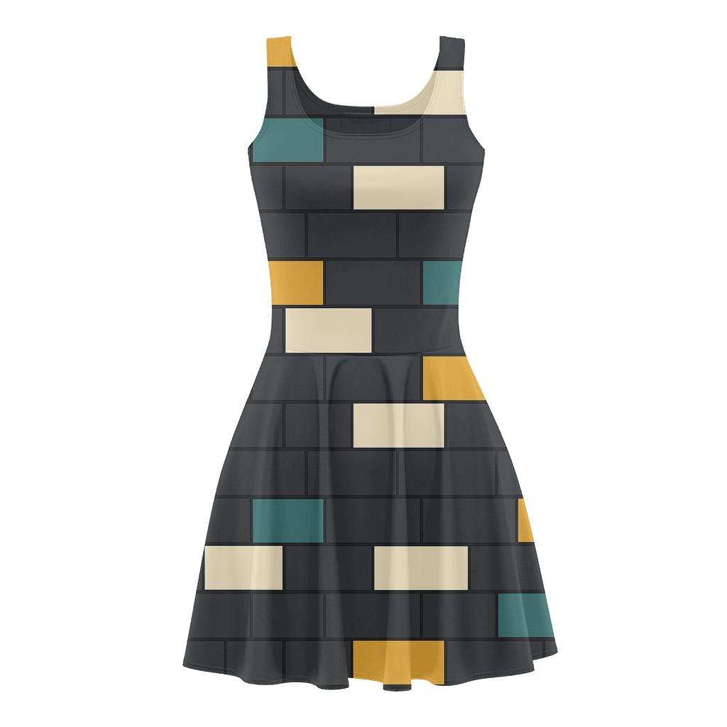 Staggered Quanta Bricks stylish a-line skater dresses