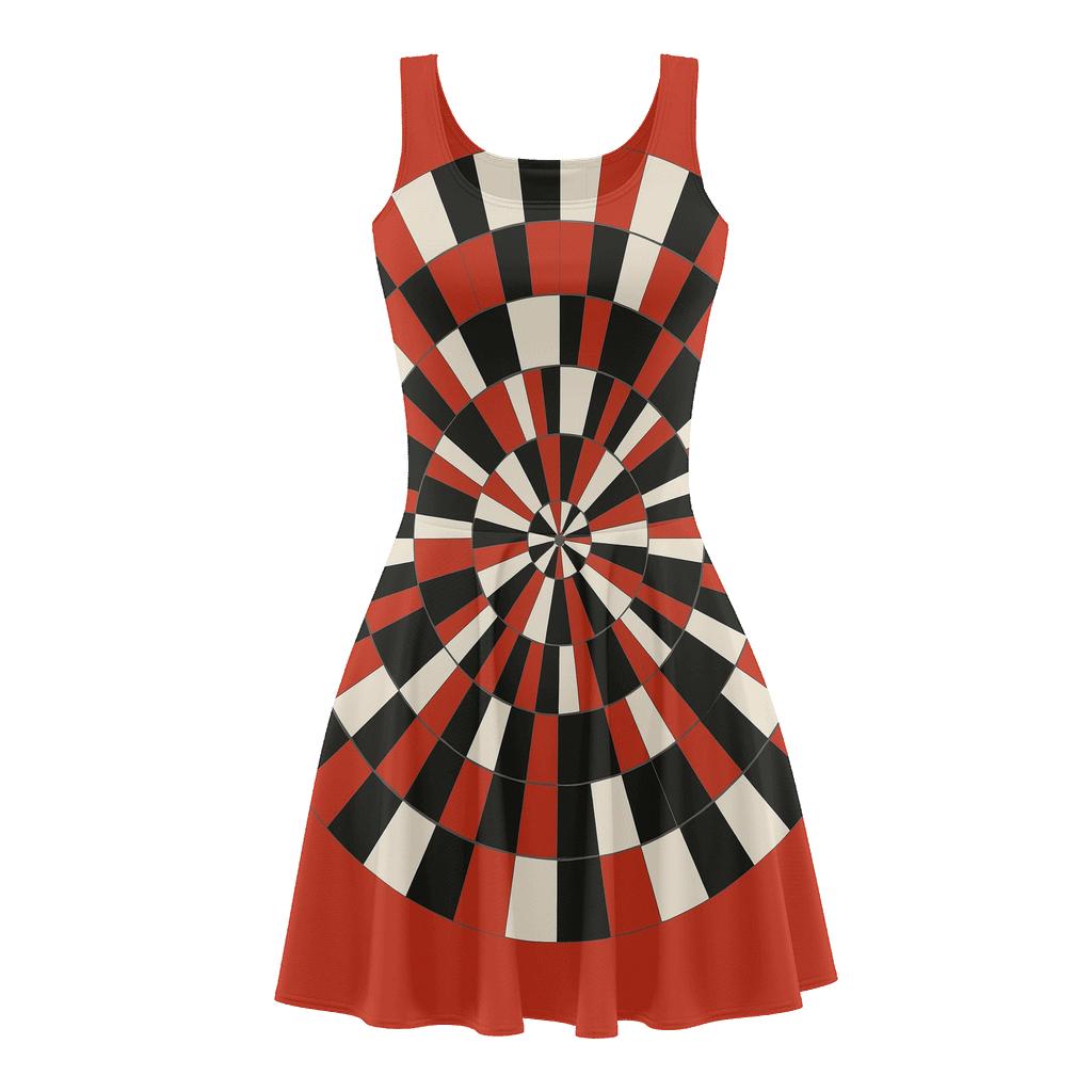 Radial Pulse Segment Wheel comfortable stretch skater dresses
