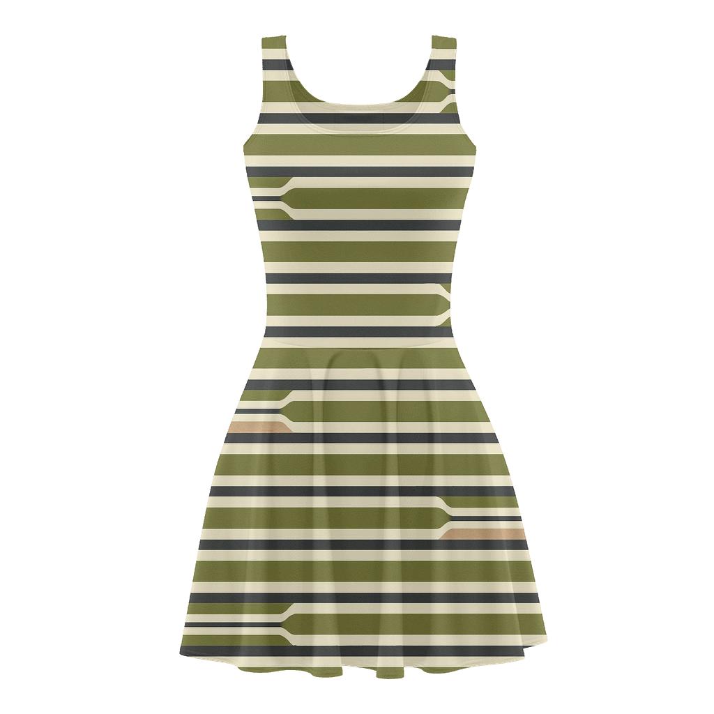 Split Stripe Resonance comfortable stretch skater dresses