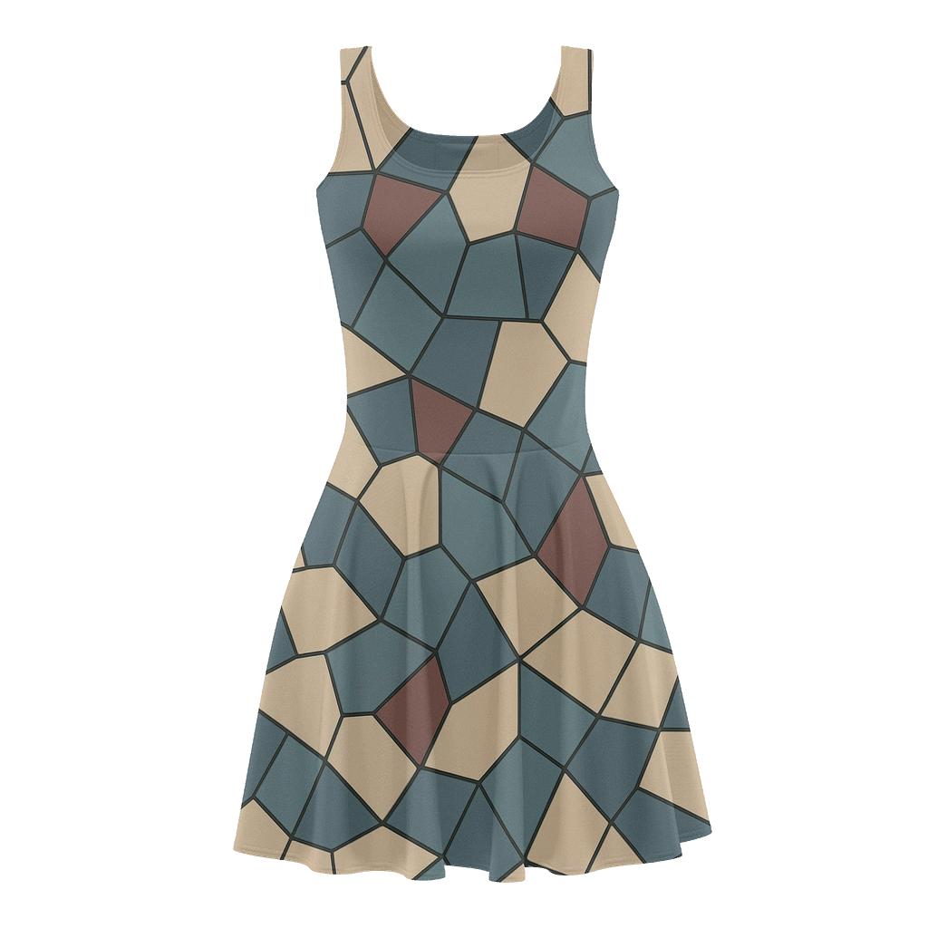 Angled Polygon Tessera personalized fit skater dresses