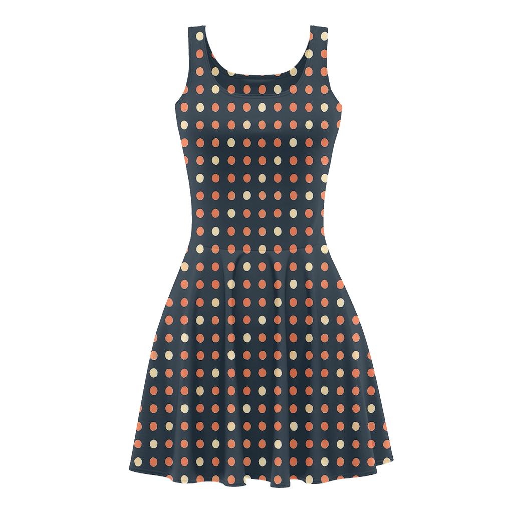 Orbit Dot Lattice Shift designer pattern skater dresses