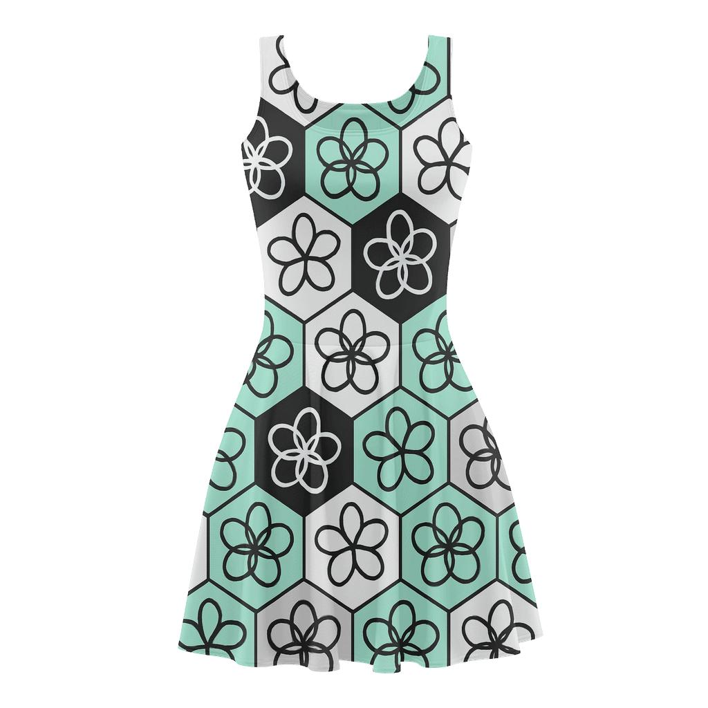 Hex Petal Relay Tiles designer pattern skater dresses