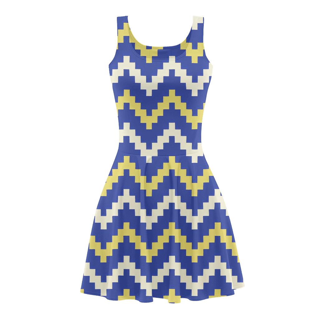 Zigzag Step Cascade Bands unique custom skater dresses