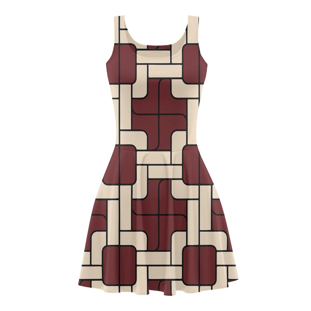 Square Knot Loop Matrix stylish a-line skater dresses