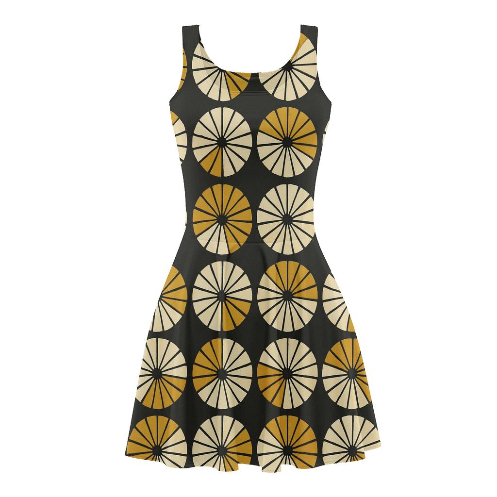 Radial Slice Medallion Grid personalized fit skater dresses