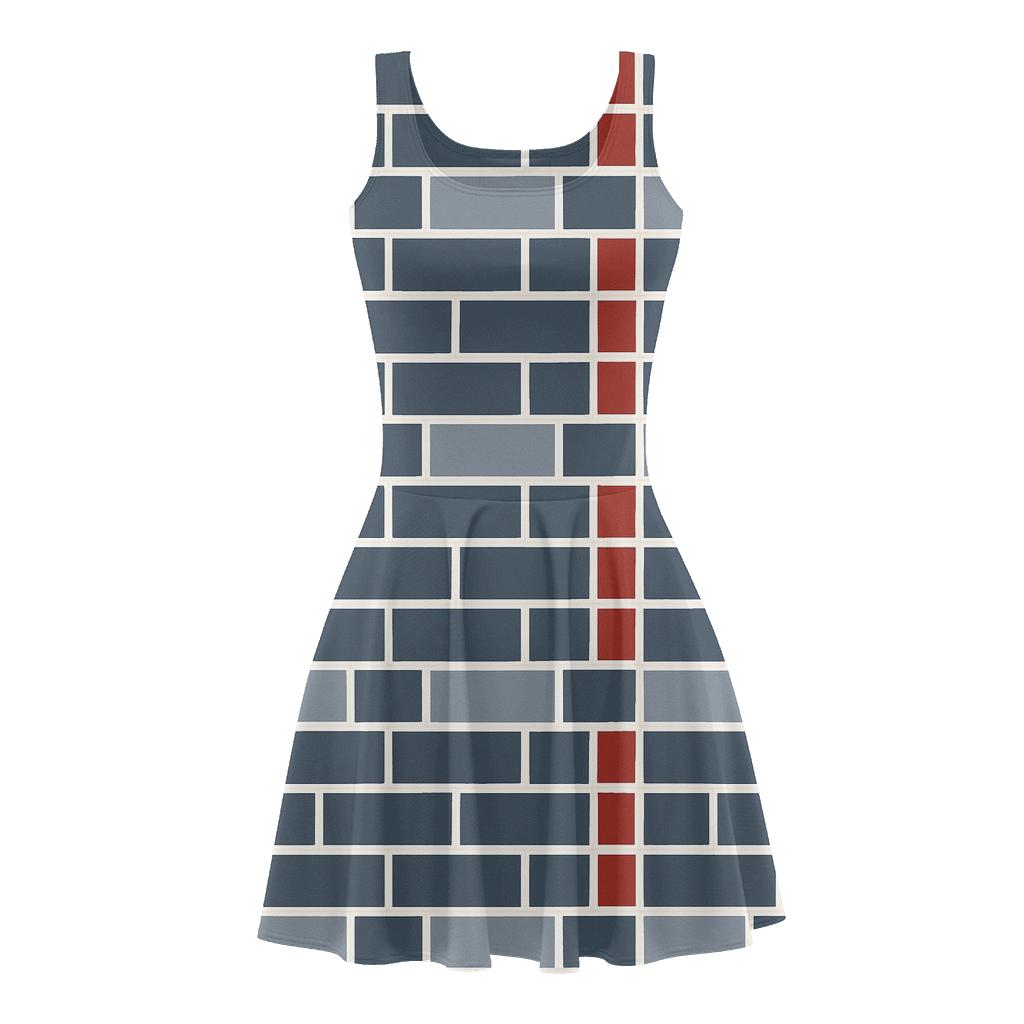 Offset Brick Pixel Drift custom skater dresses