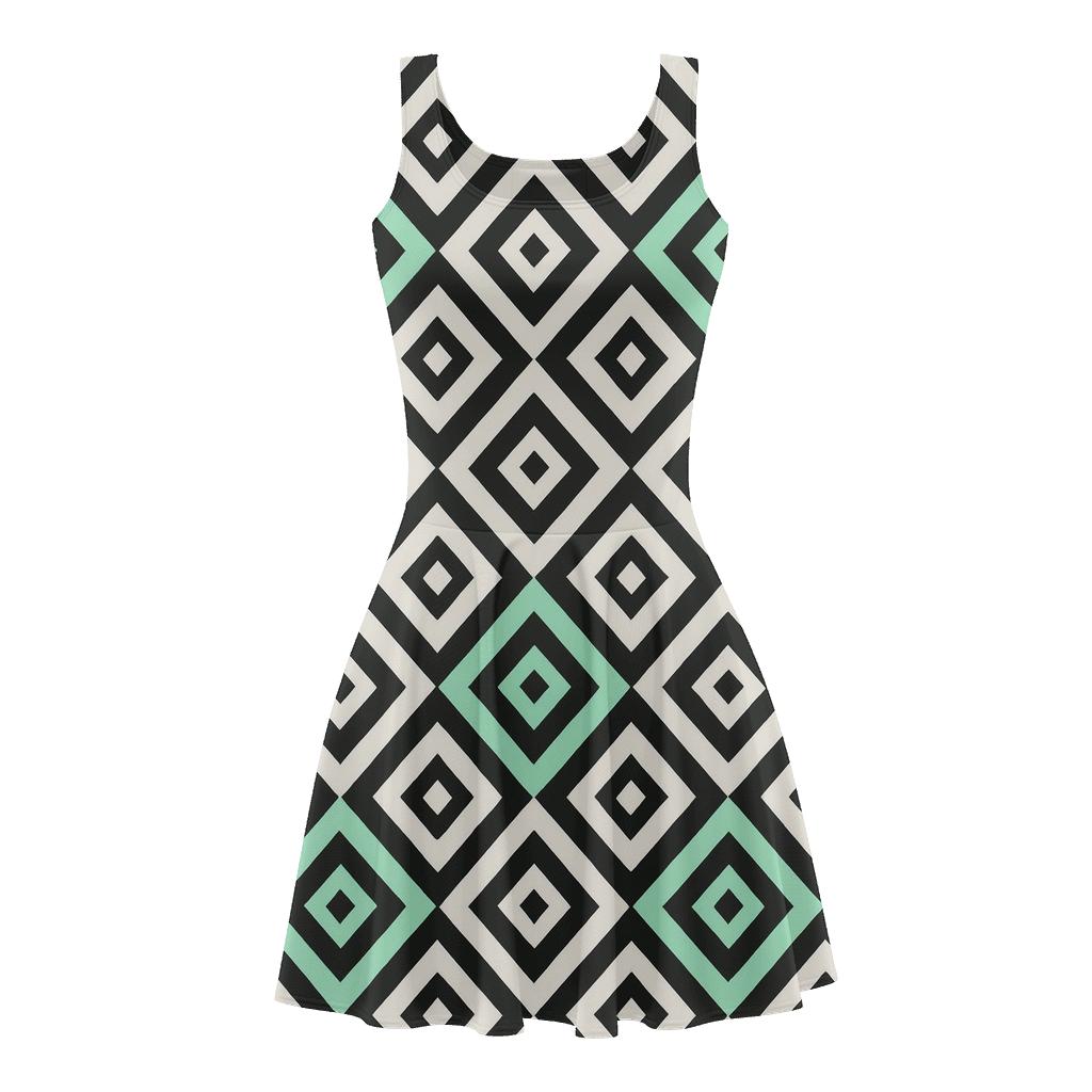 Diamond Check Pulse unique custom skater dresses