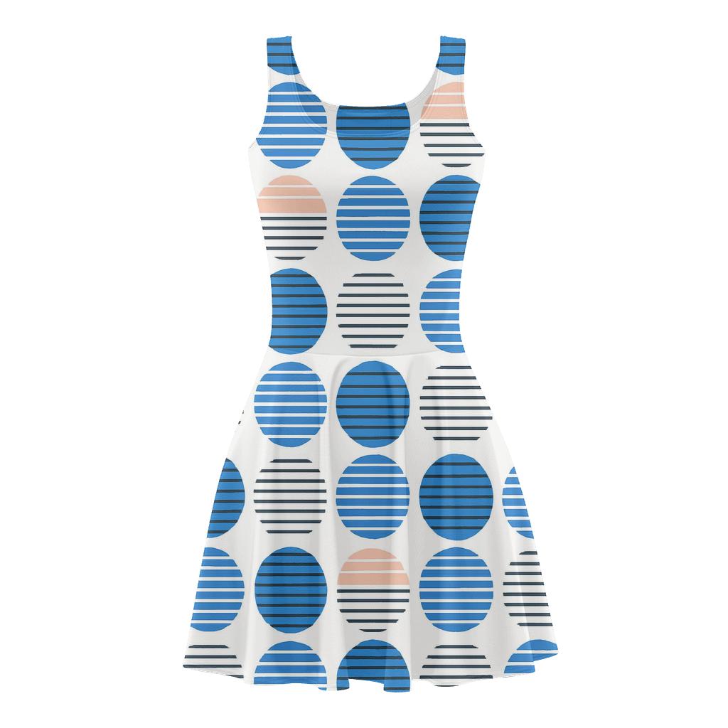 Circle Stripe Split Repeat designer pattern skater dresses