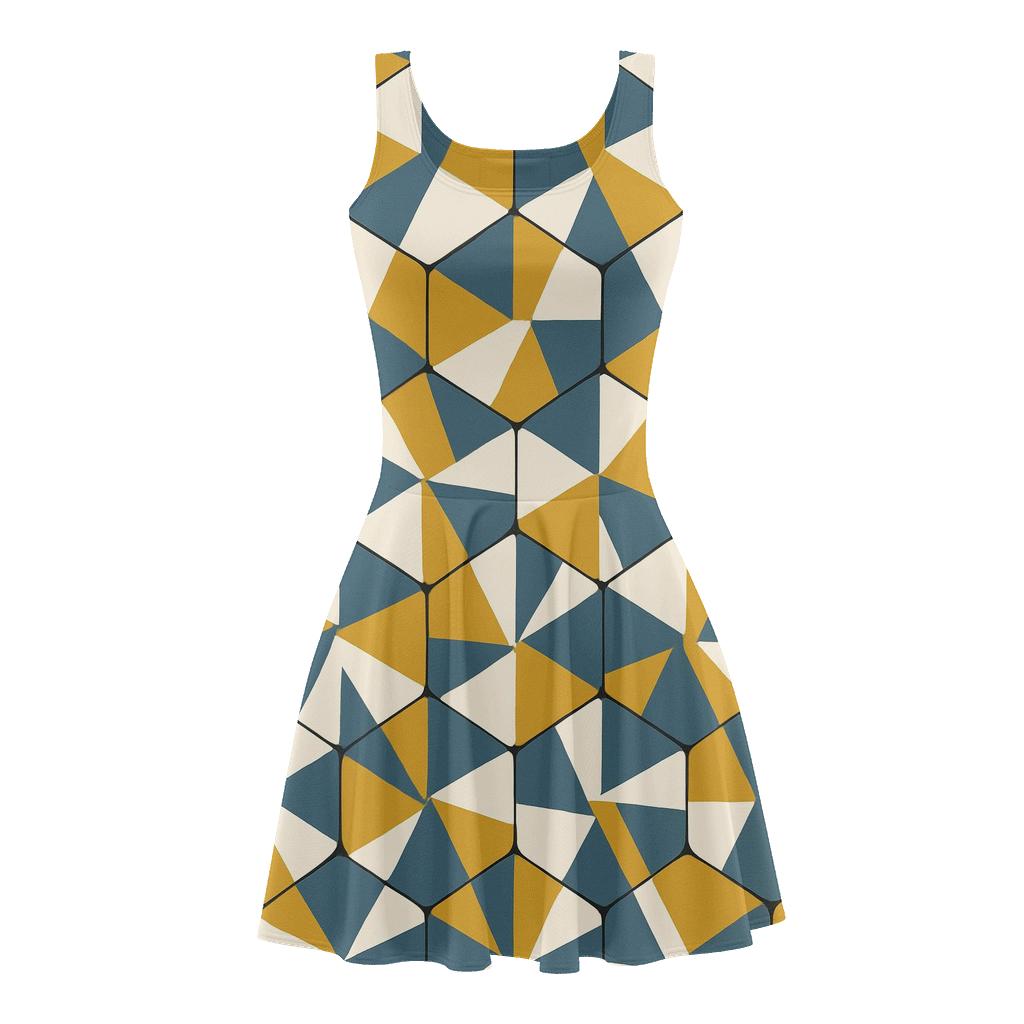 Hex Cell Split Weave skater dresses for occasions