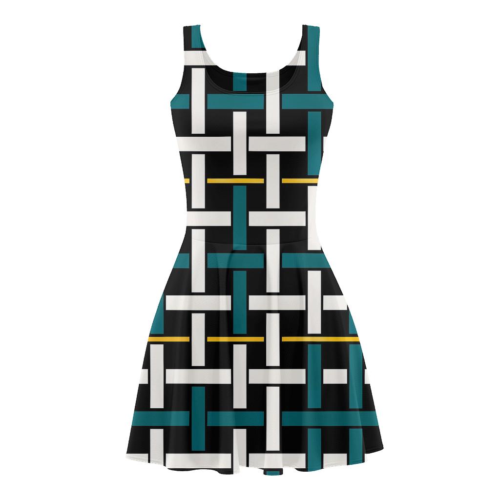 Interlaced Ribbon Matrix unique custom skater dresses