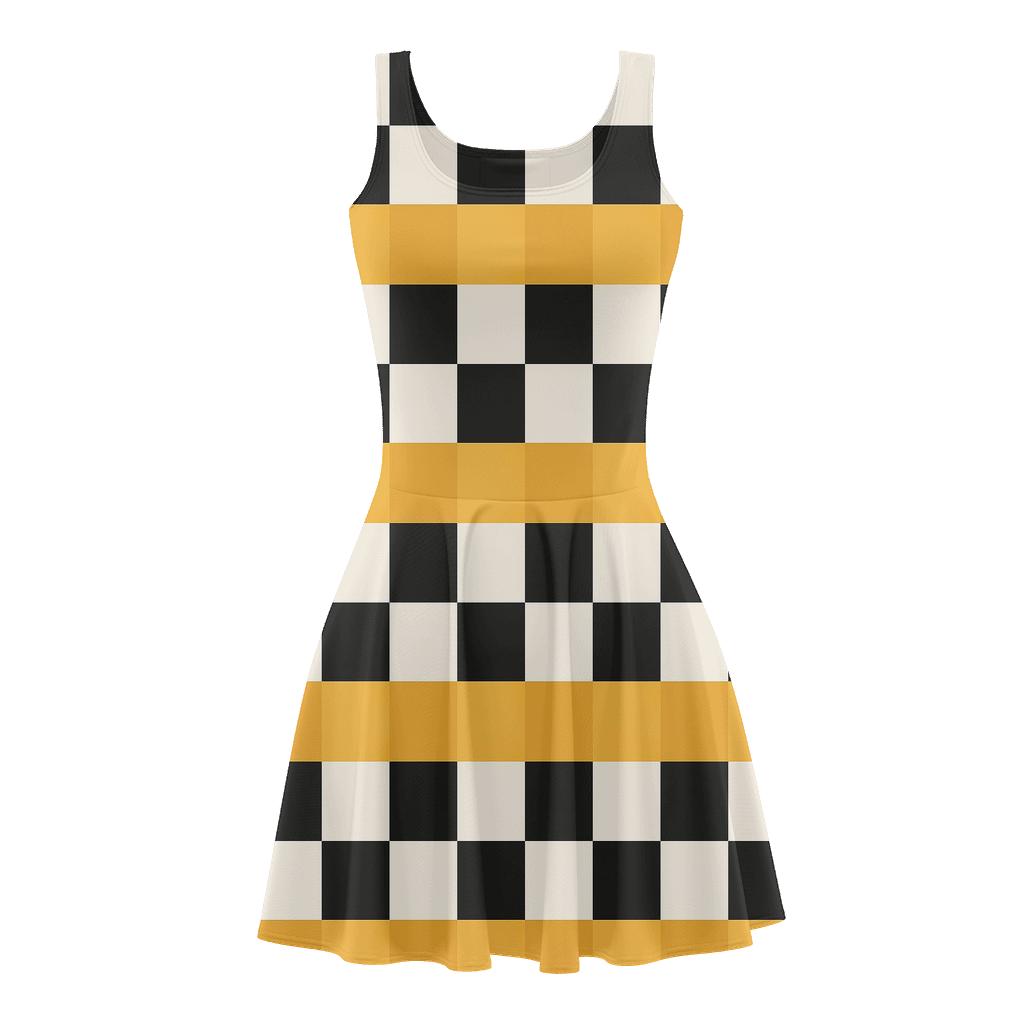 Split Stripe Resonance stylish a-line skater dresses