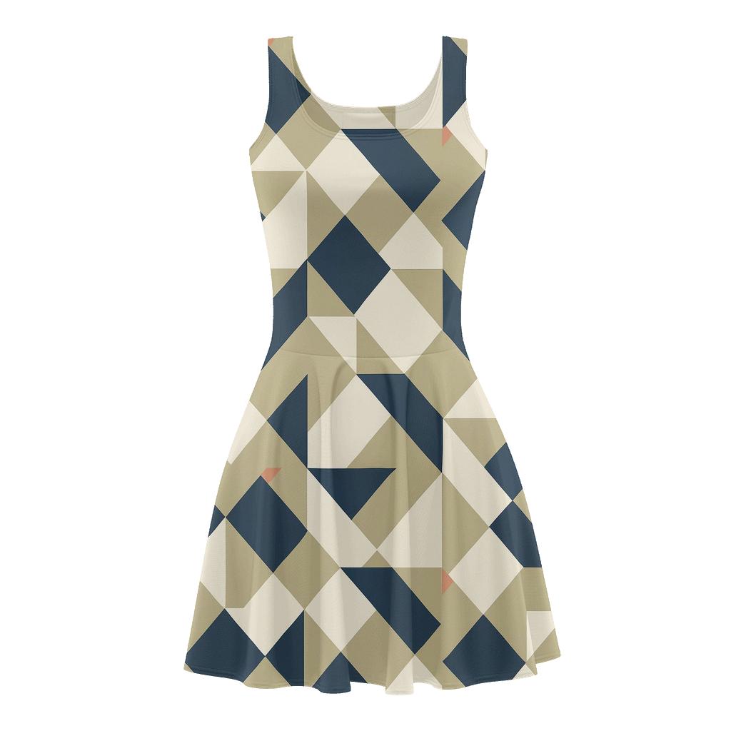 Angled Polygon Tessera unique custom skater dresses
