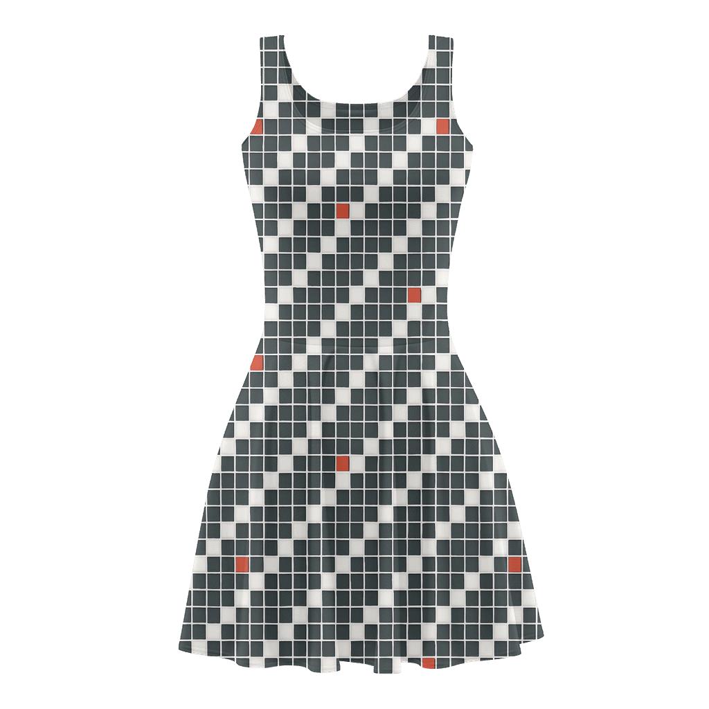 Pinned Drift Micro Grid skater dresses for occasions