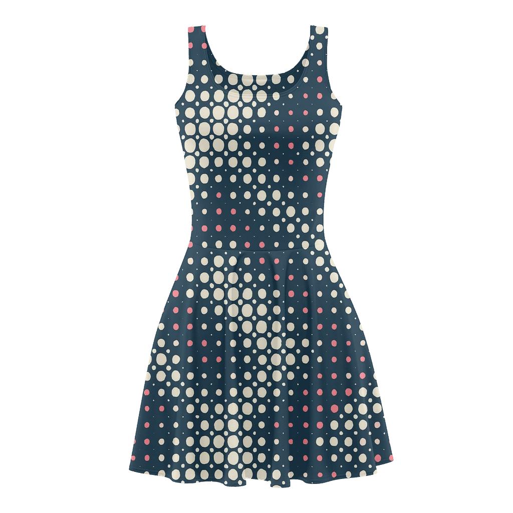 Dot Field Interference Bloom stylish a-line skater dresses