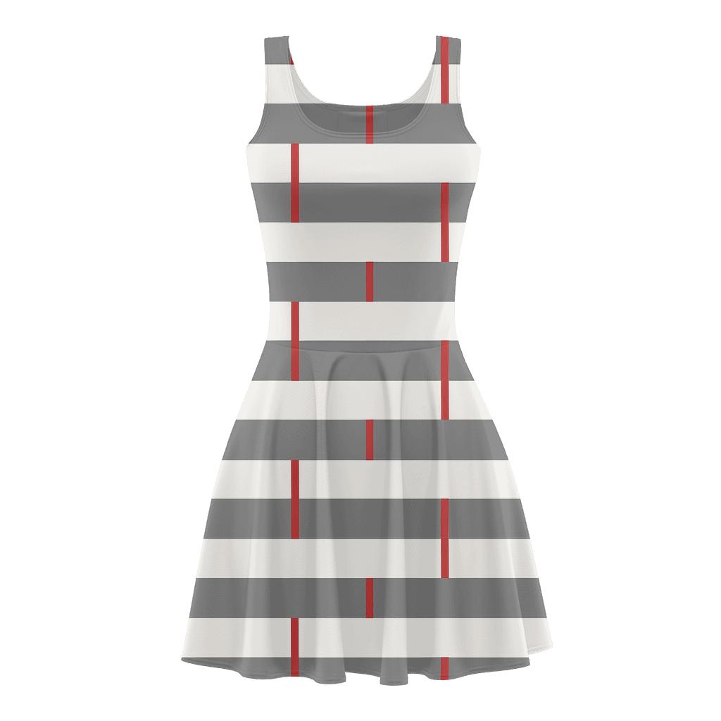 Split Stripe Resonance Bands stylish a-line skater dresses