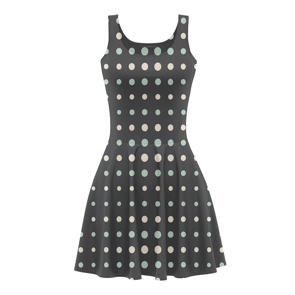 Offset Microdot Harmonics trendy mini skater dresses
