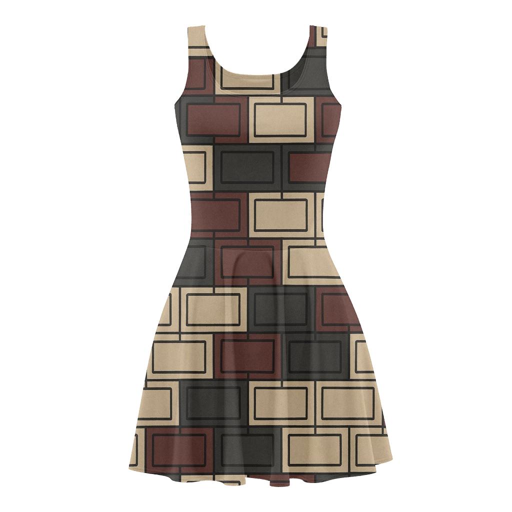 Staggered Block Chain personalized fit skater dresses