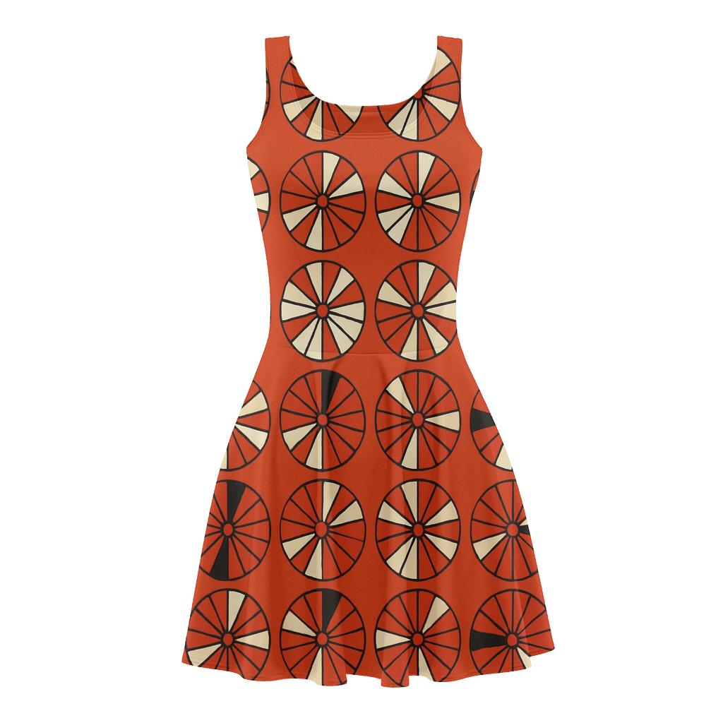 Radial Segment Relay floral print skater dresses