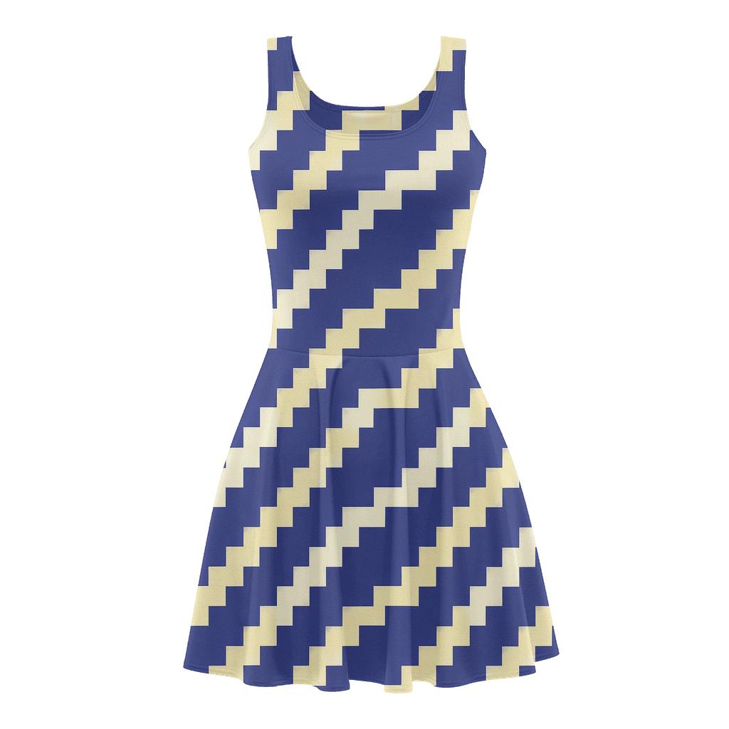 Diagonal Step Cascade unique custom skater dresses