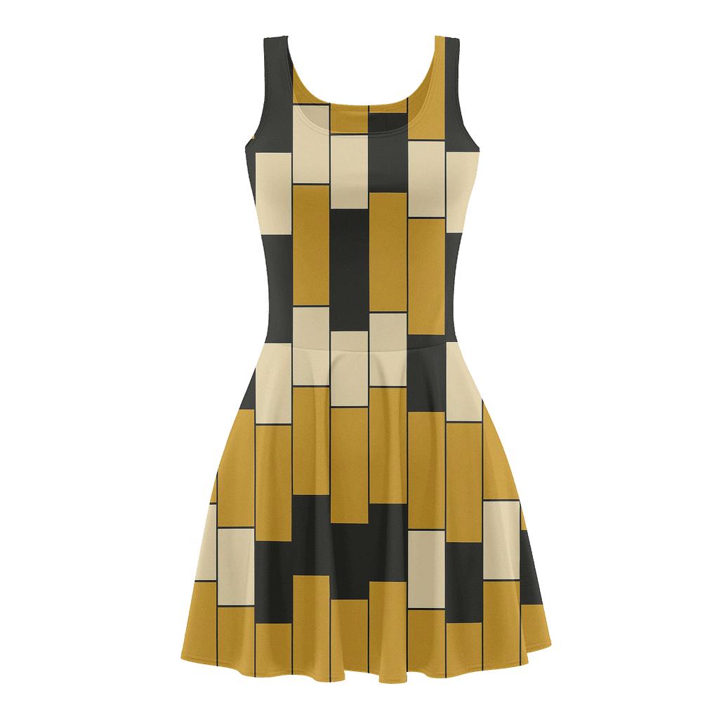 Split Stripe Resonance unique custom skater dresses