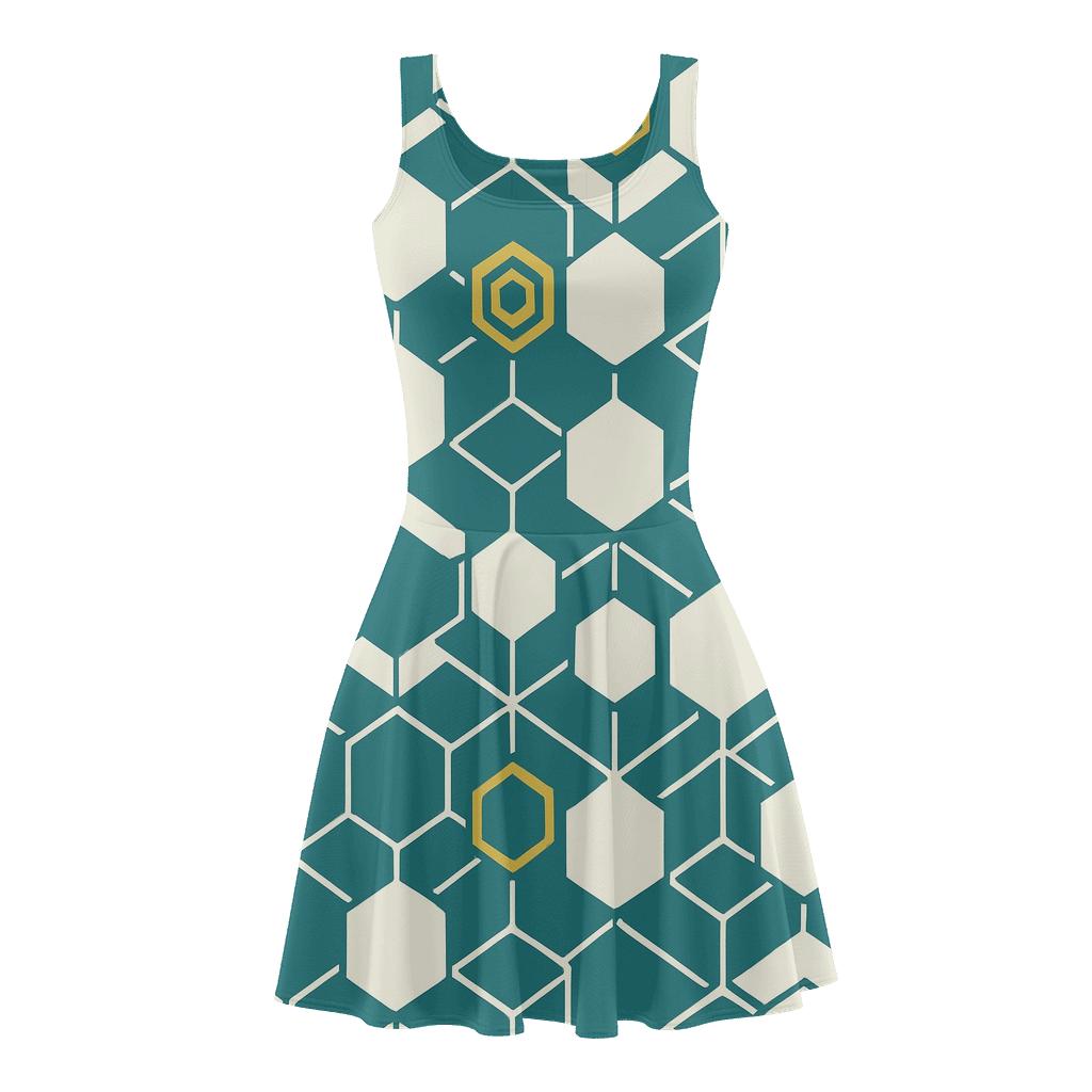 Hex Cell Pulse Weave comfortable stretch skater dresses