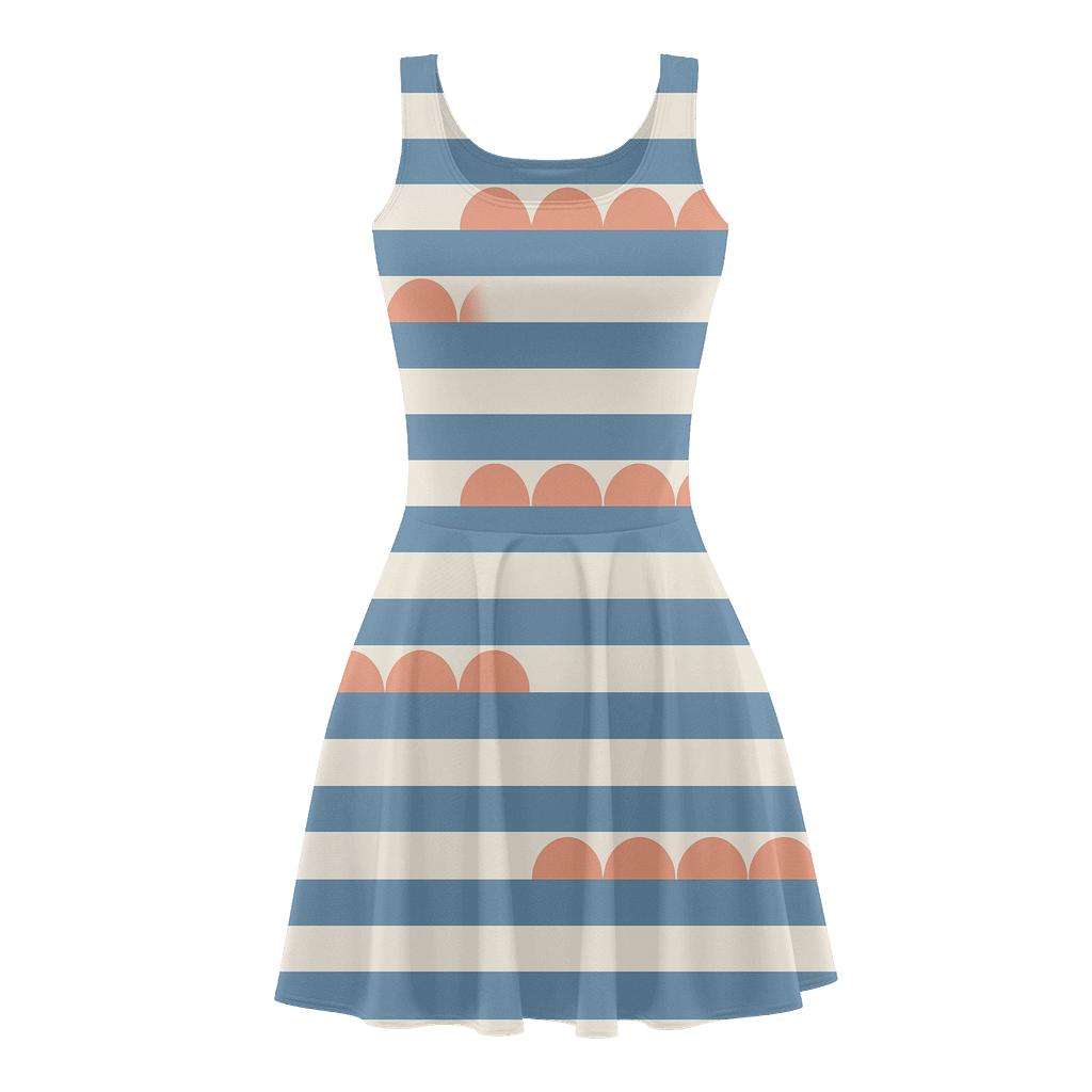 Polar Arc Stripe Index stylish a-line skater dresses