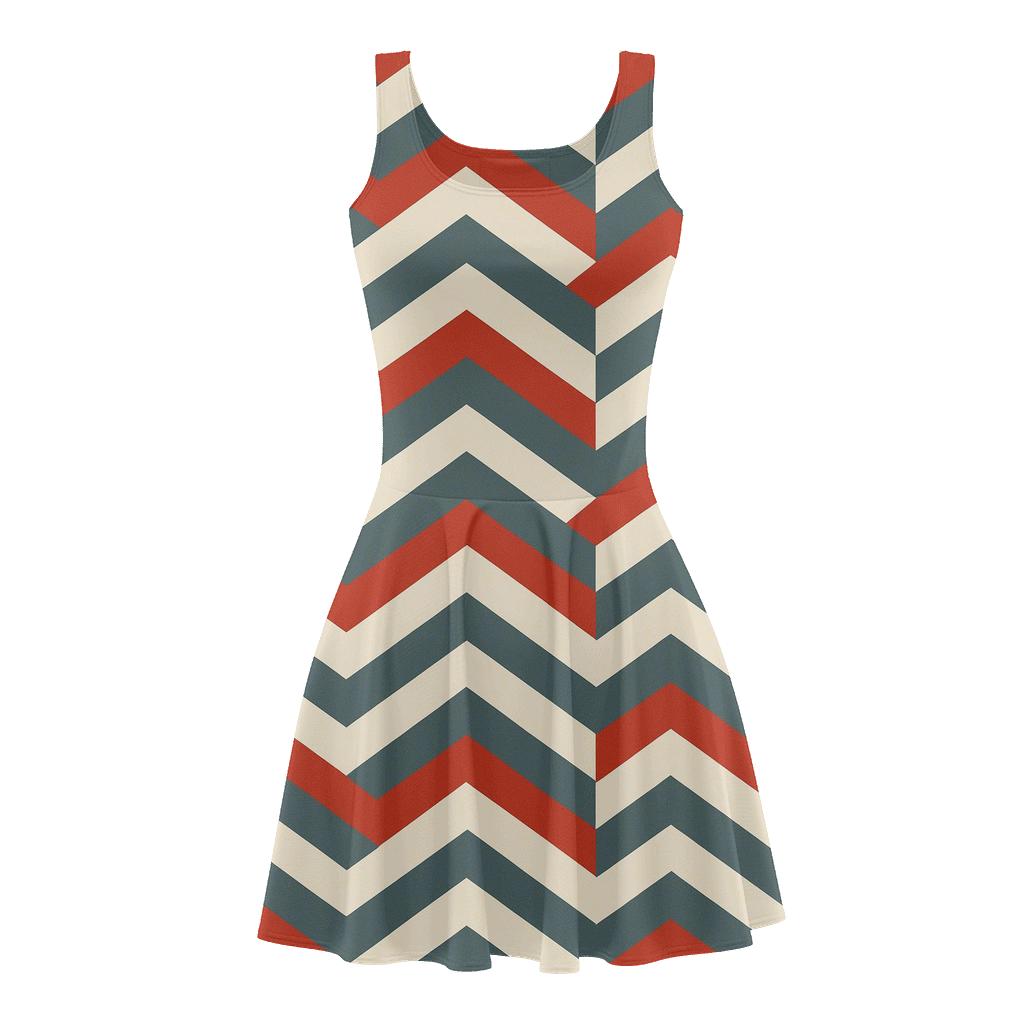 Phase Shift Chevron Ladder unique custom skater dresses