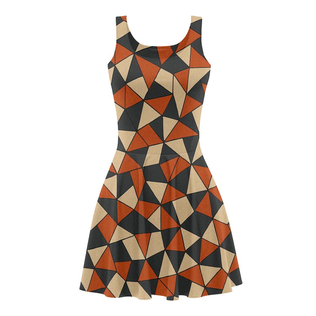 Cellular Mosaic Shard Repeat unique custom skater dresses