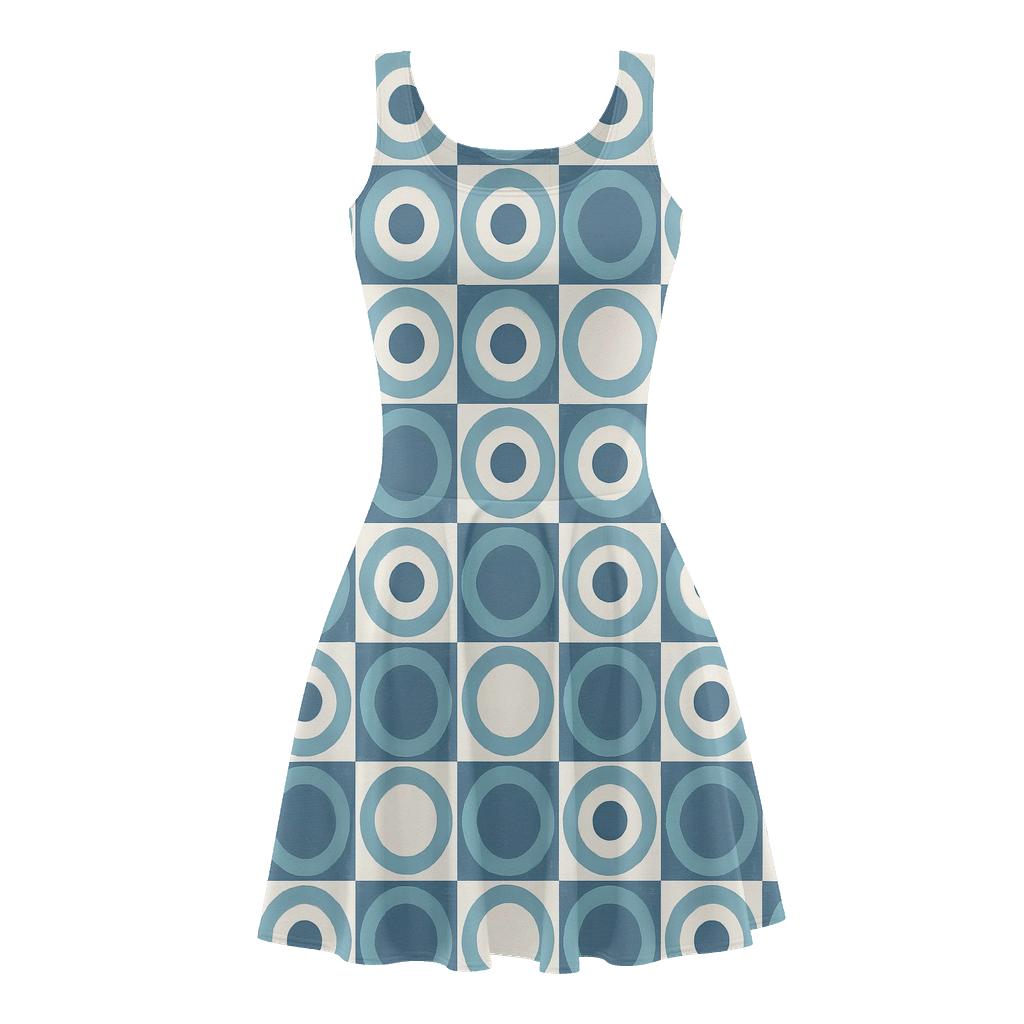 Concentric Ring Track Shift comfortable stretch skater dresses