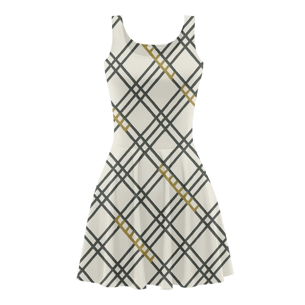 Diagonal Ladder Crosshatch skater dresses for occasions