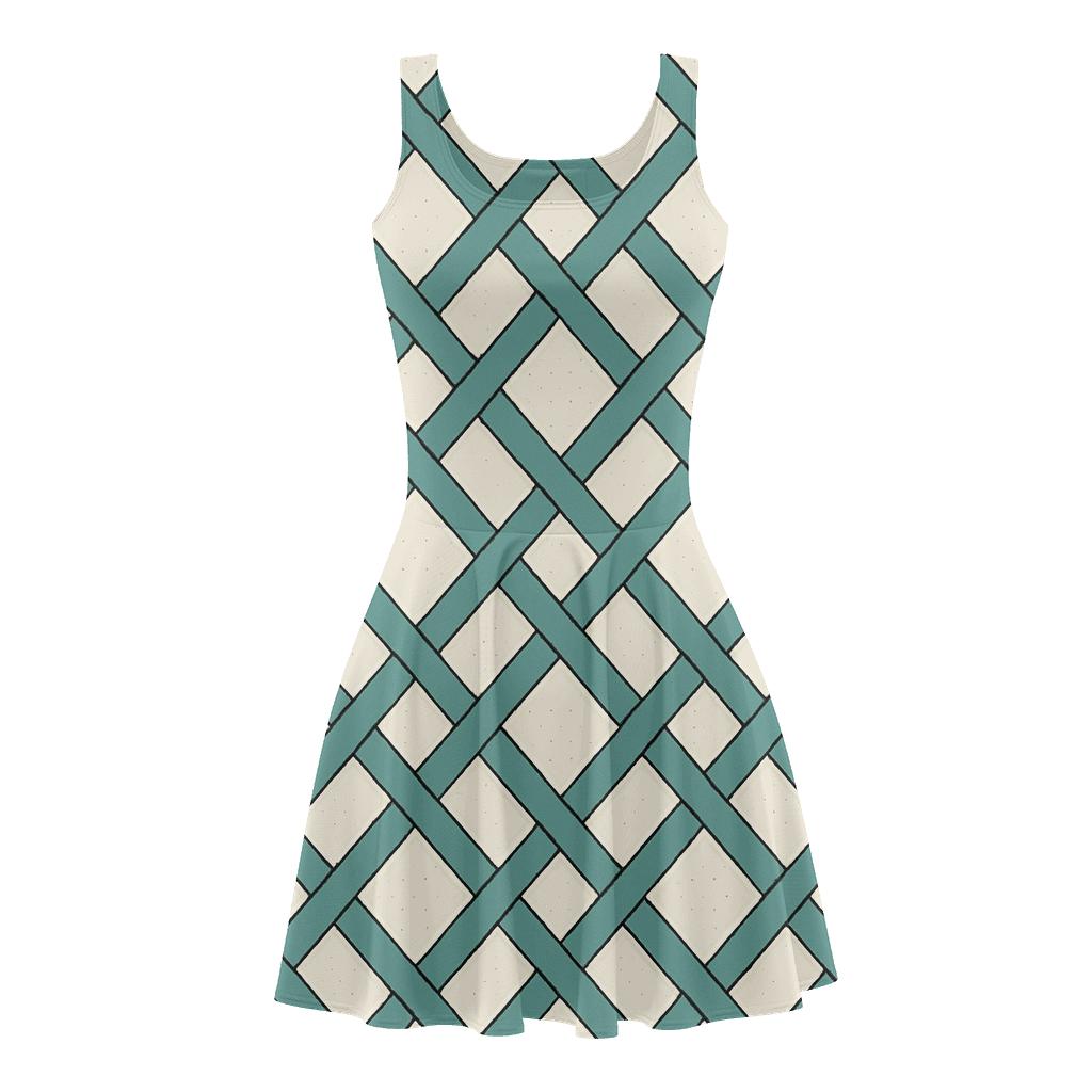 Knotless Braid Lattice Drift comfortable stretch skater dresses