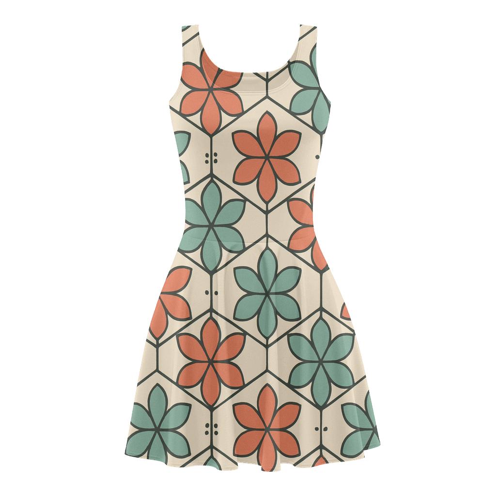 Hex Petal Module Quilt personalized fit skater dresses