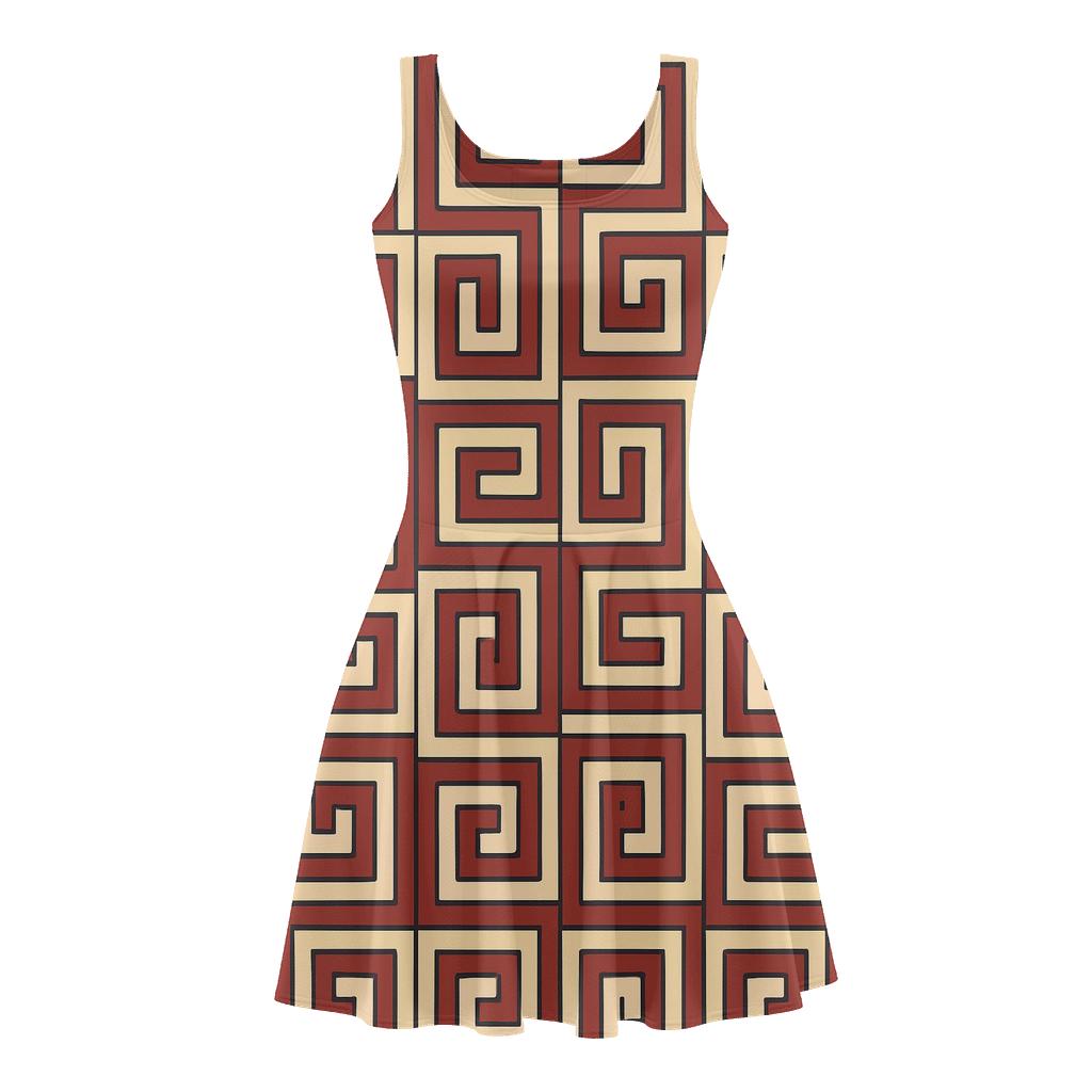 Square Spiral Tile Relay comfortable stretch skater dresses